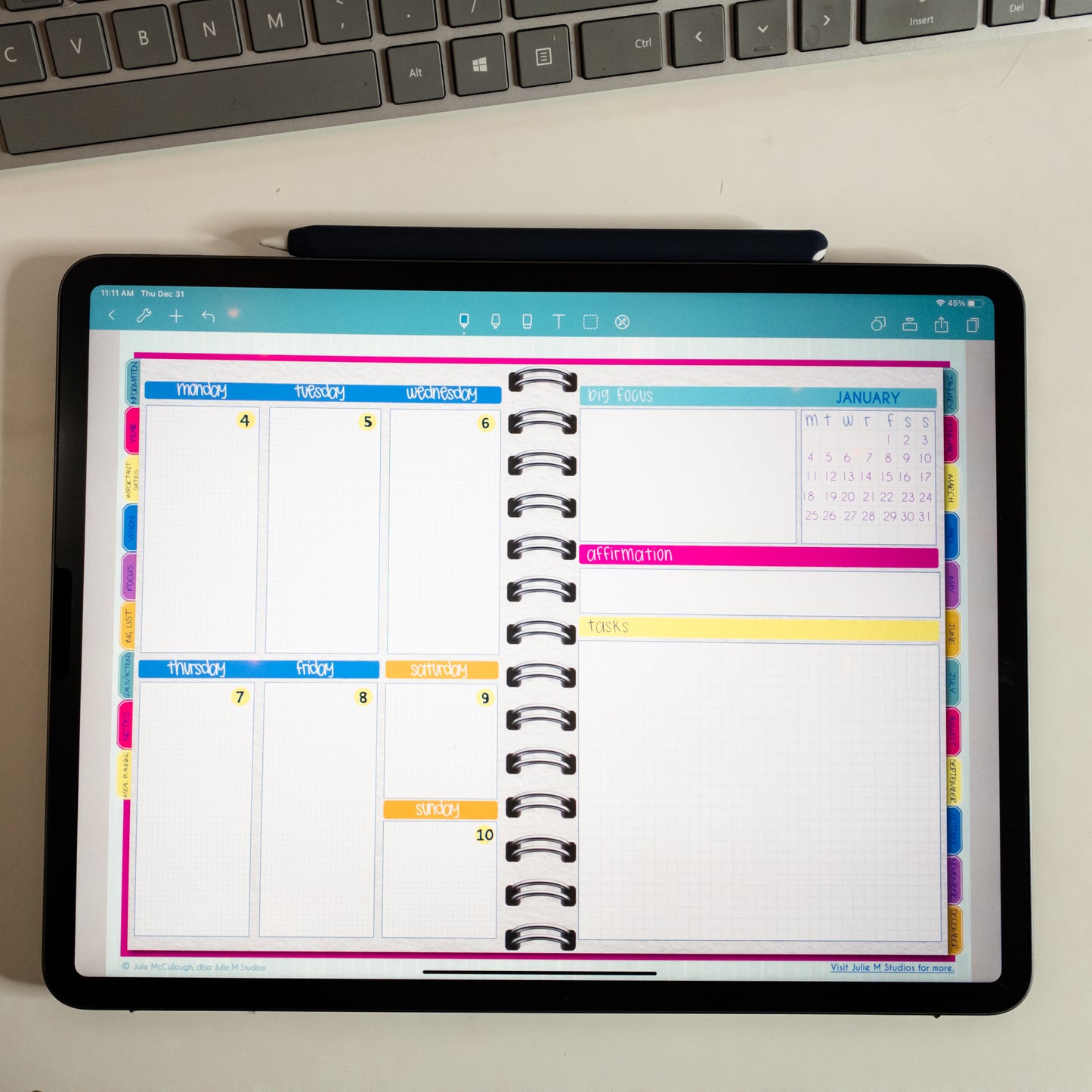 Digital Planner, undated - juliemstudios