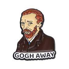 Enamel Anime Van Gogh Inspired pin - Gogh Away - juliemstudios