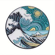Enamel Anime Van Gogh Inspired pin - Wave - juliemstudios