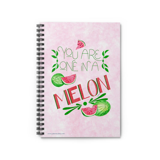 One in a Melon Spiral Notebook - Cute Gift, Journaling, School Supplies, Watermelon Lover, Fun Stationery