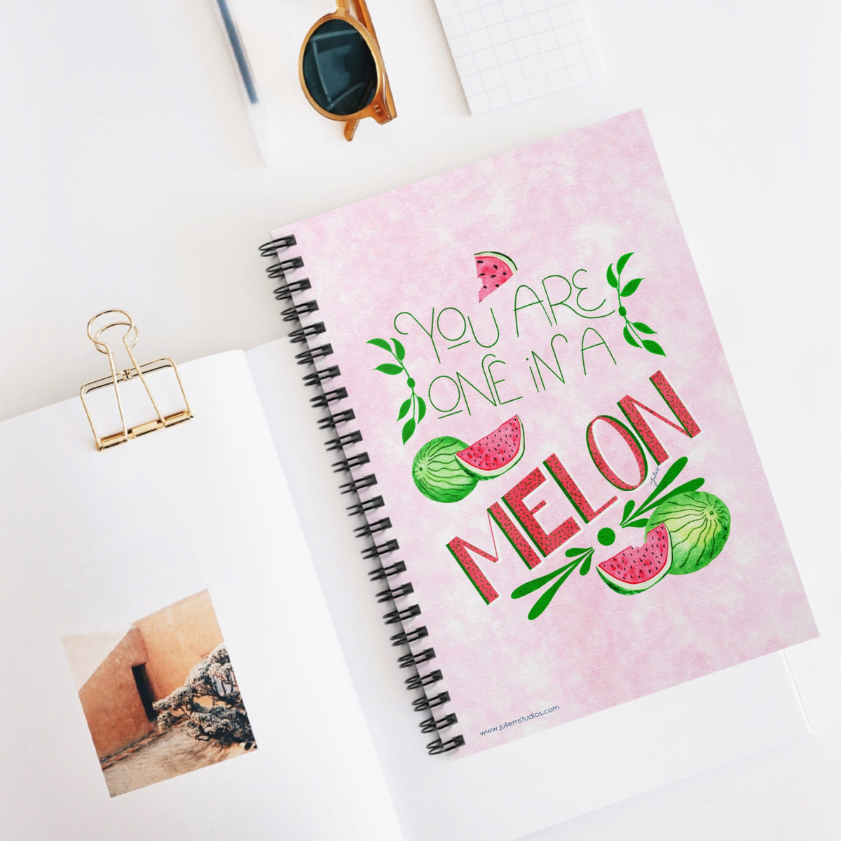 One in a Melon Spiral Notebook - Cute Gift, Journaling, School Supplies, Watermelon Lover, Fun Stationery - juliemstudios