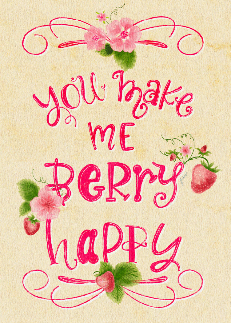 Berry Happy – Greeting Greeting Card (5x7) - juliemstudios