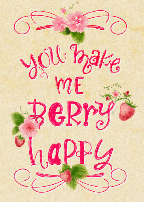 Berry Happy – Greeting Greeting Card (5x7) - juliemstudios