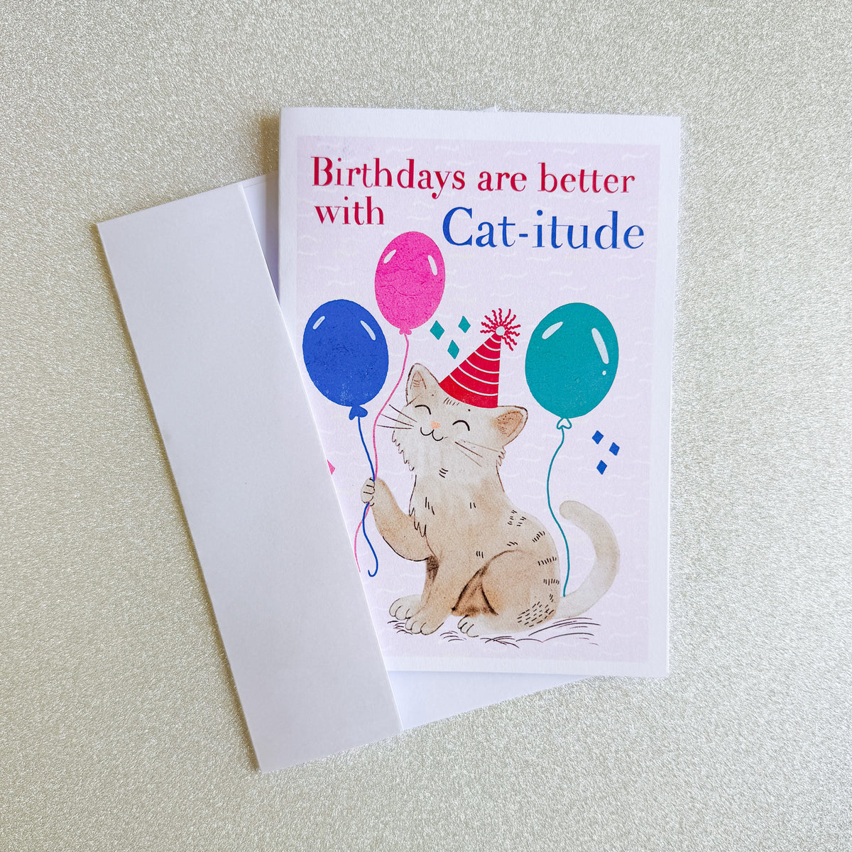 Cat-itude – Birthday Greeting Card (5x7) - juliemstudios