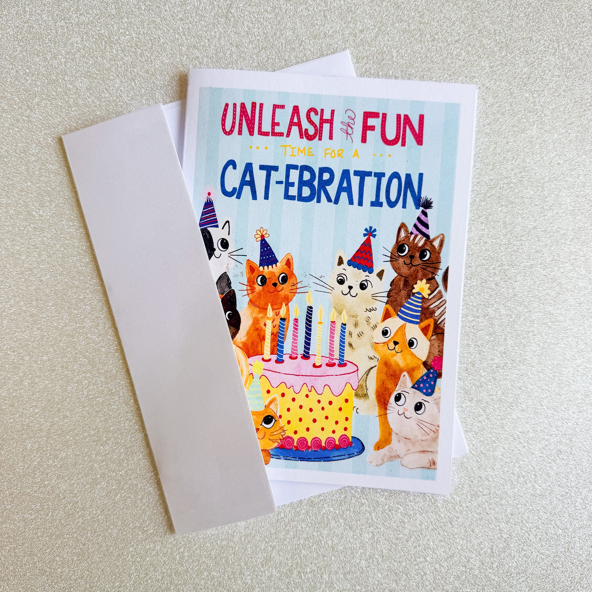 Cat-abration – Birthday Greeting Card (5x7) - juliemstudios