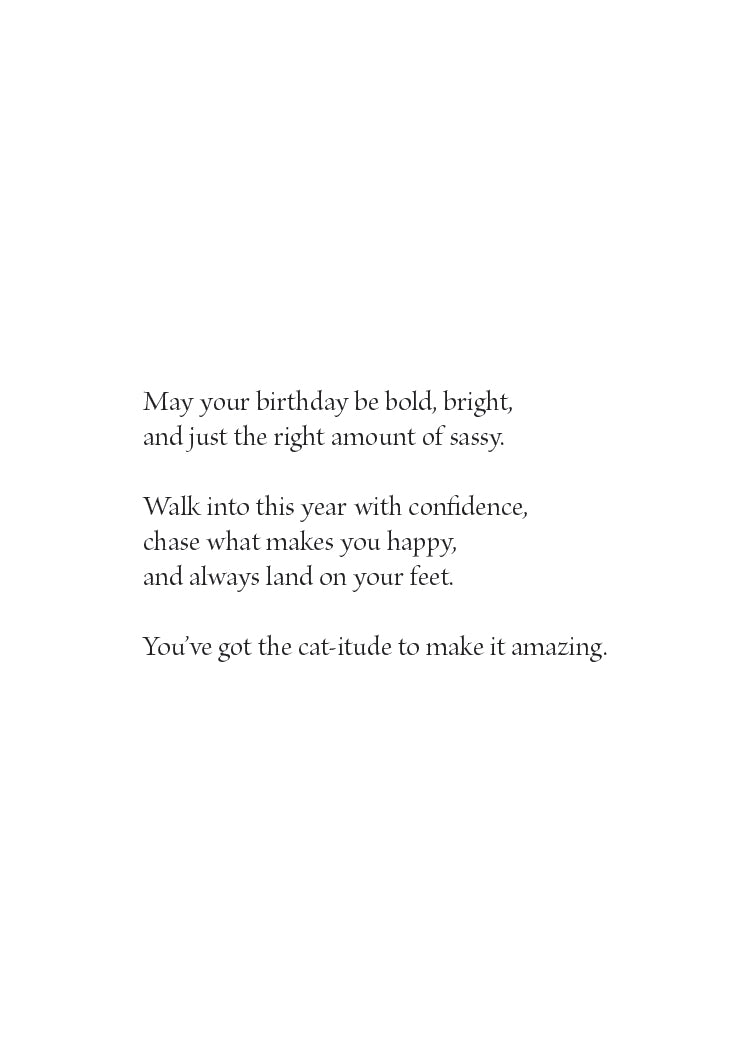 Cat-itude – Birthday Greeting Card (5x7) - juliemstudios