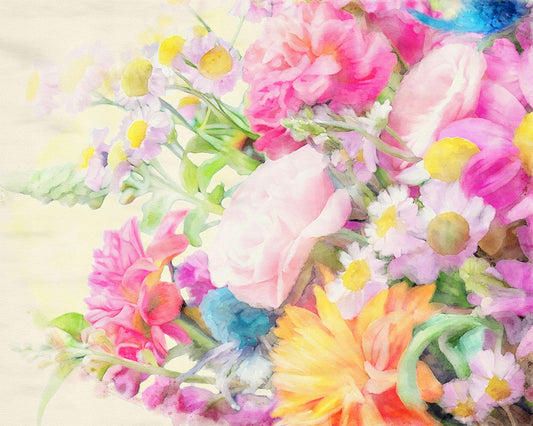 Whispers of Spring Watercolor Painting - Canvas 24x36 - juliemstudios