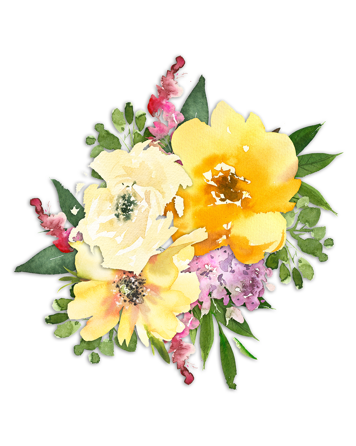 Commission Watercolor Flower Bouquet - juliemstudios