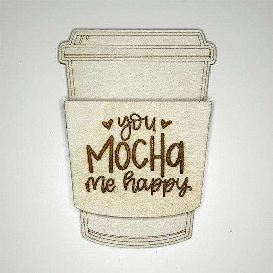 Coffee Cup Gift Card Holder - 'You Mocha Me Happy' - juliemstudios