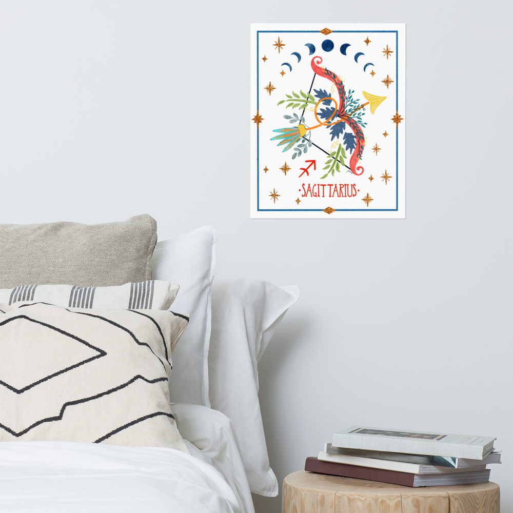 Sagittarius Zodiac Watercolor Art Print - juliemstudios