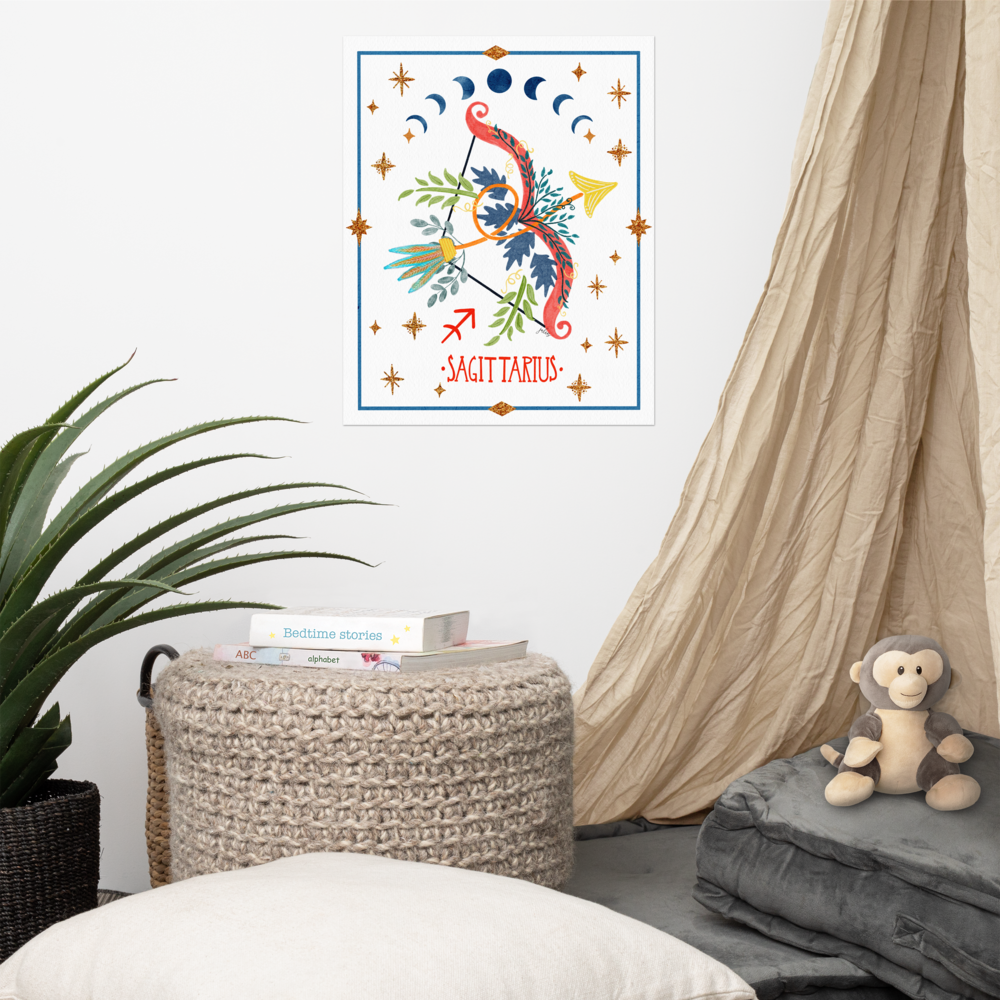 Sagittarius Zodiac Watercolor Art Print - juliemstudios
