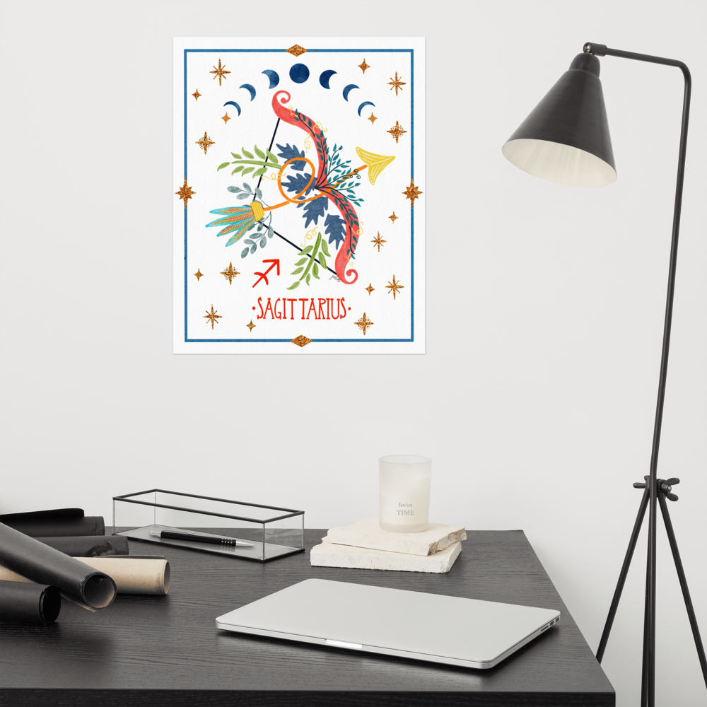 Sagittarius Zodiac Watercolor Art Print - juliemstudios