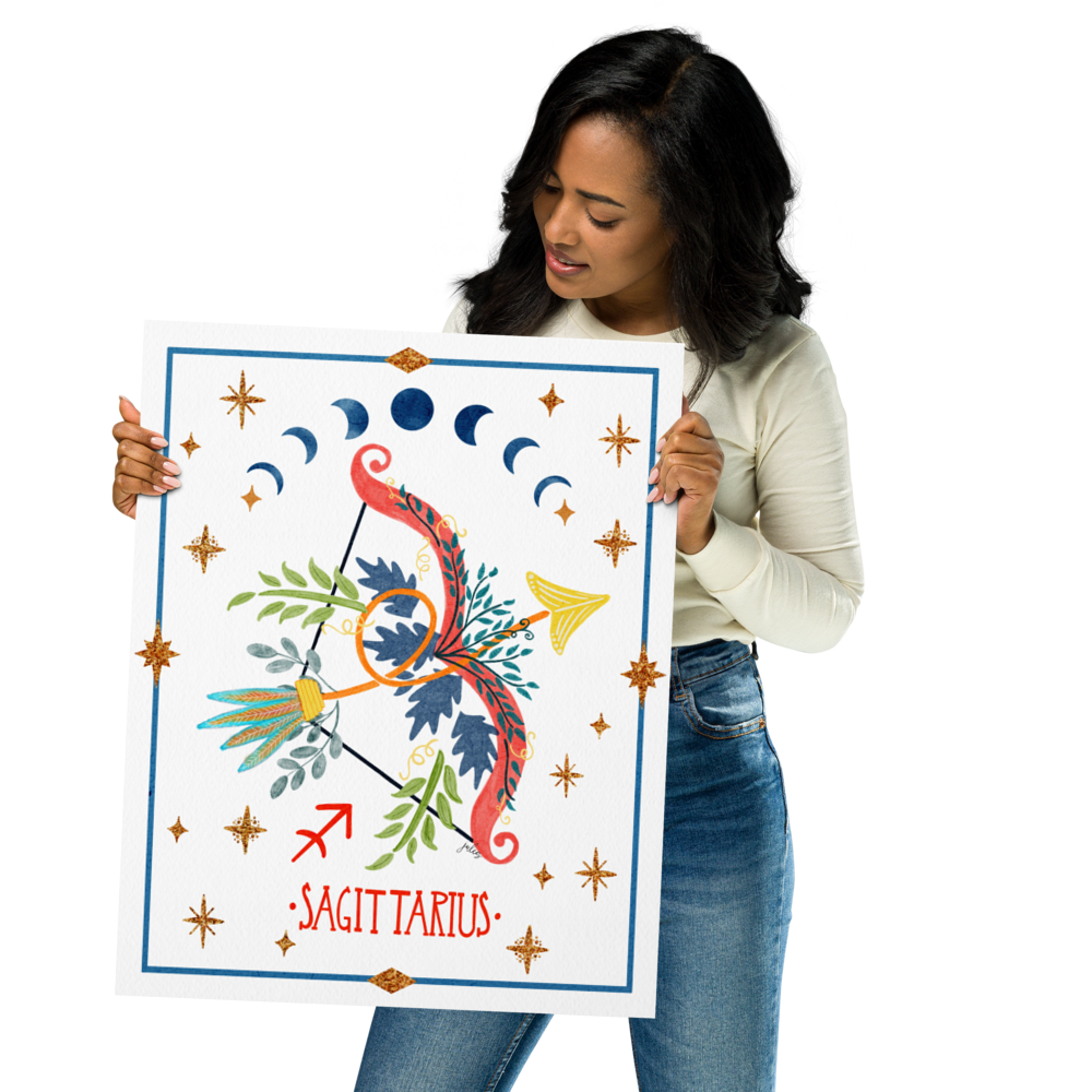 Sagittarius Zodiac Watercolor Art Print - juliemstudios
