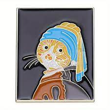Enamel Anime Van Gogh Inspired pin - Cat - juliemstudios