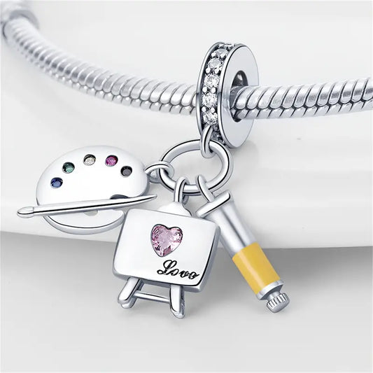 Sterling Silver Charm-yellow paint tube - juliemstudios