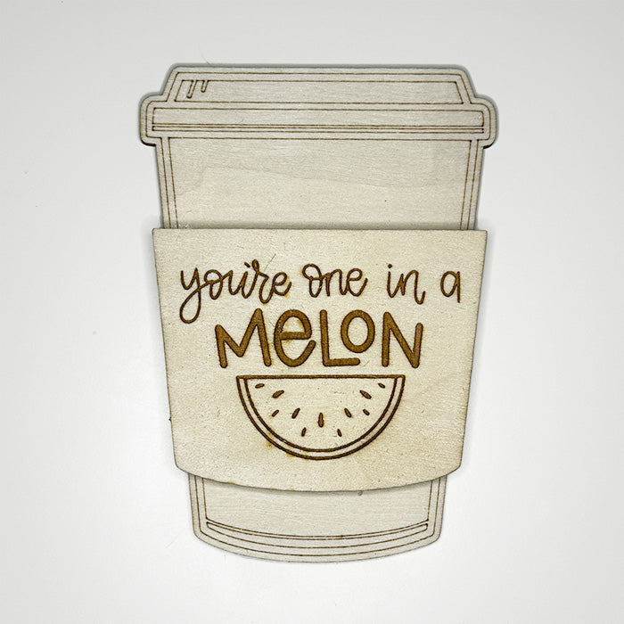 Coffee Cup Gift Card Holder - 'Your One in a Melon' - juliemstudios