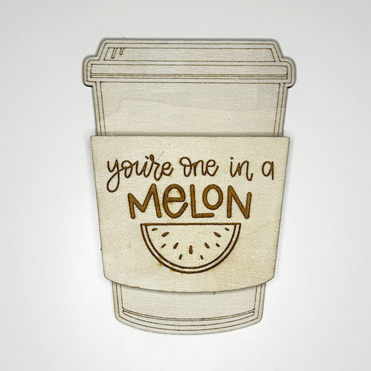 Coffee Cup Gift Card Holder - 'Your One in a Melon' - juliemstudios