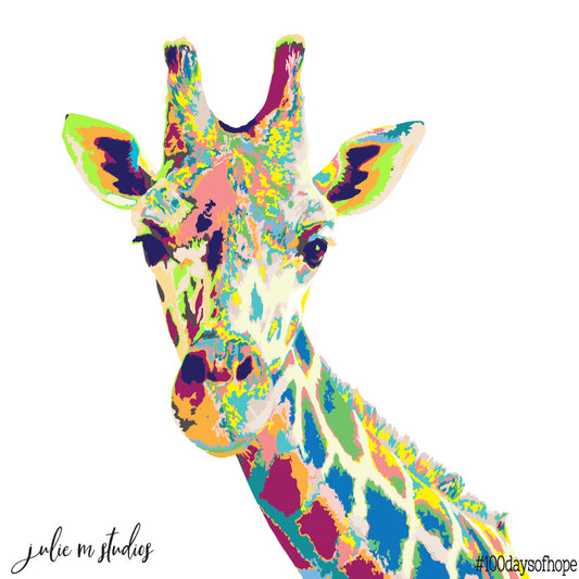 6 x 6 inch GIRAFFE Art Print created for your walls. - juliemstudios
