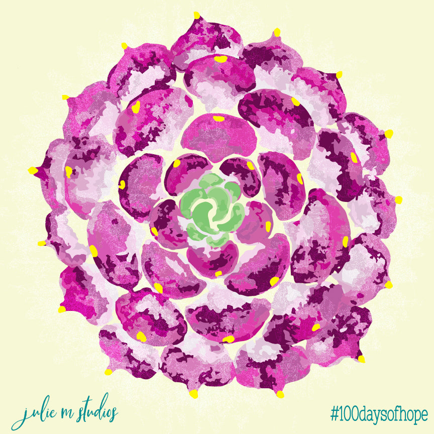 Day 059 - Pink Peace Succulent - juliemstudios