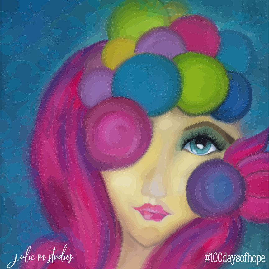 Day 070 - Blue Face Girl - juliemstudios