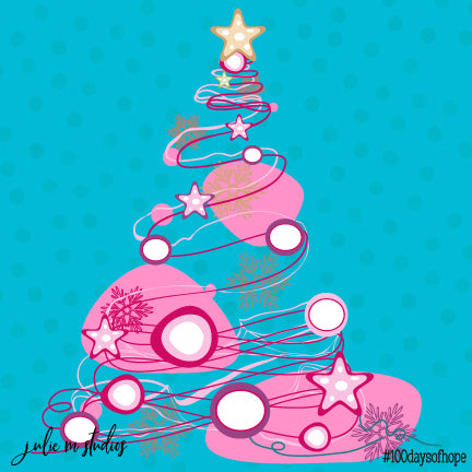 Day 086 - Abstract Christmas Tree Teal - juliemstudios