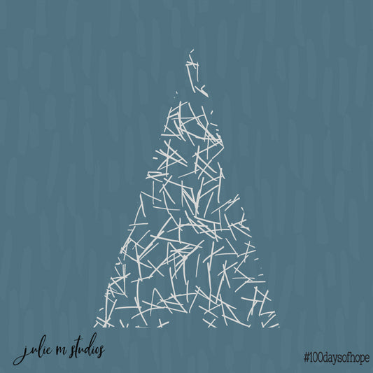 Day 052 - Xmas Tree Slate Blue - juliemstudios