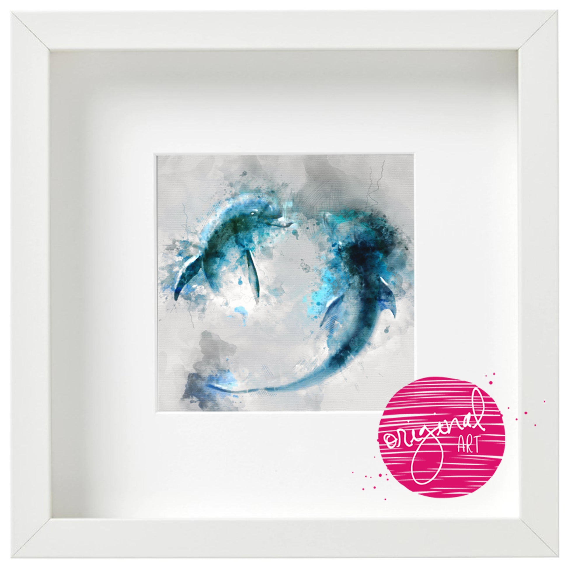 Dancing Together, 9x9 Framed Watercolor Artwork - juliemstudios