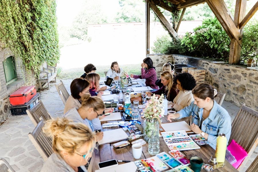 watercolor art retreat